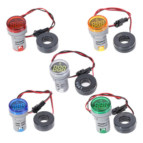 22mm Mini Indicator Led Light Lamp Digital Voltmeter Voltage 20-500V Amp Meter 0-100A AC101-22AM ► Photo 1/6