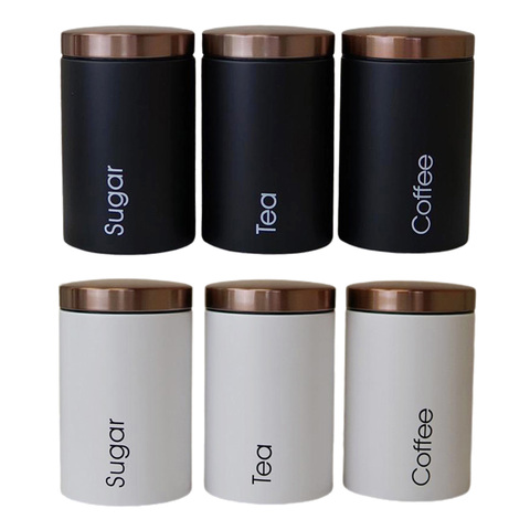 3set of Storage Bottles Metals Canisters Sets for Kitchen Tea Coffee Food Storage box Household Can ► Photo 1/6