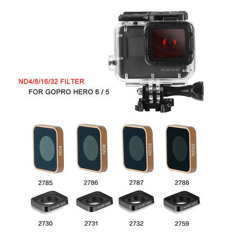 Neutral Density ND4/8/16/32 Waterproof Camera Lens Filter For Gopro Hero 7 Black 6 5 New Lens Protector Action Camera ► Photo 1/6