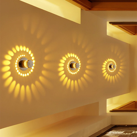 LED Wall Lights Modern Simple Spiral Wall Lamp Colorful Ceiling Led Indoor Lamp 3W AC110V 220V For KTV Bar Corridor Living Room ► Photo 1/6