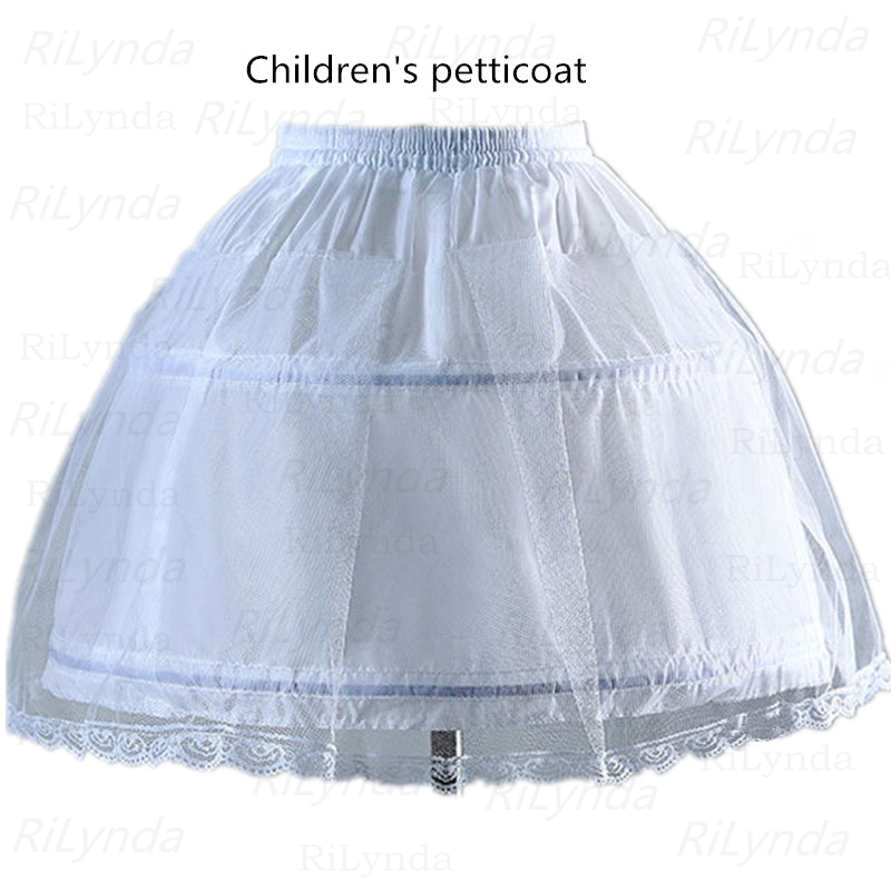 DZdress Kids Puffy Petticoat Ballet Flower Girl Underskirt Crinoline Tutu Skirts White