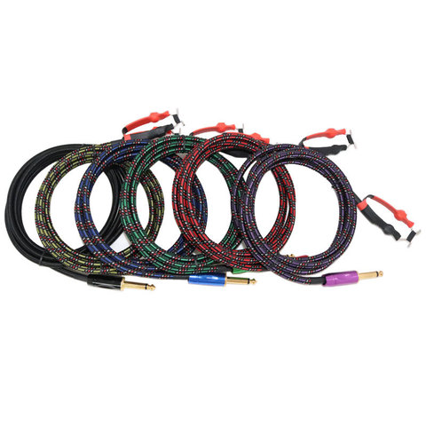 2022 1.8m Pure Copper Colorful Snakeskin clip cord Interface Tattoo Clip Cord For Tattoo Machine Power Body Art tattoo adapter ► Photo 1/6