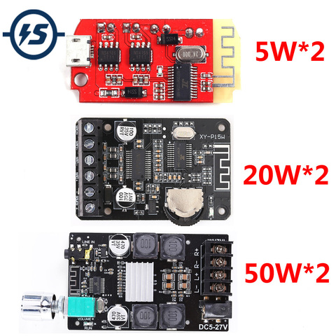 Bluetooth Receiver Board BT Stereo Audio Amplifier 5W*2 20W*2 50W*2 Power Amplifier Module 3.7-5V 5V-24V for DIY Wireless Sp ► Photo 1/6