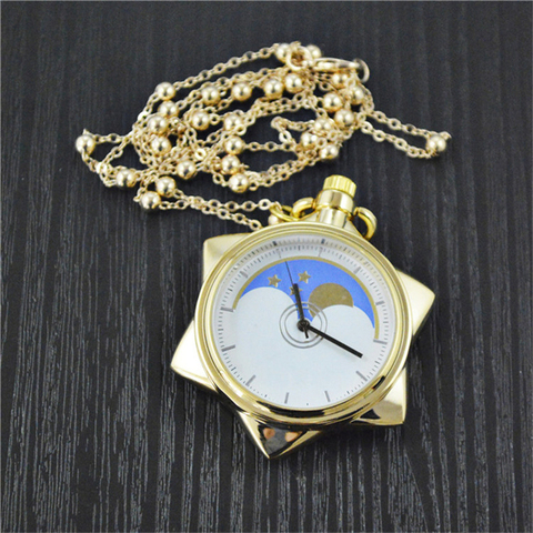 Anime Sailor Moon 20th Anniversary Crystal Star Model Toy Pocket Gold Pocket Watch Necklace Metal Pendant Cosplay Jewelry Gift ► Photo 1/6