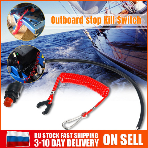 Universal Boat Motor Engine Emergency Kill Stop Switch Outboard Cut off Switch with Safety Tether Lanyard For Yamaha /Tohatsu ► Photo 1/6