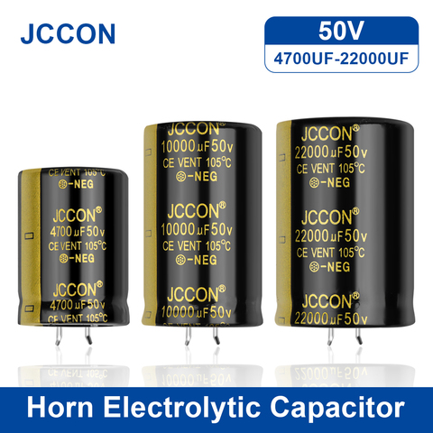 JCCON 2Pcs 50V Horn Electrolytic Capacitor 4700UF 6800UF 10000UF 15000UF 22000UF Volume Welding Full-Voltage For Audio Hifi Ampl ► Photo 1/6