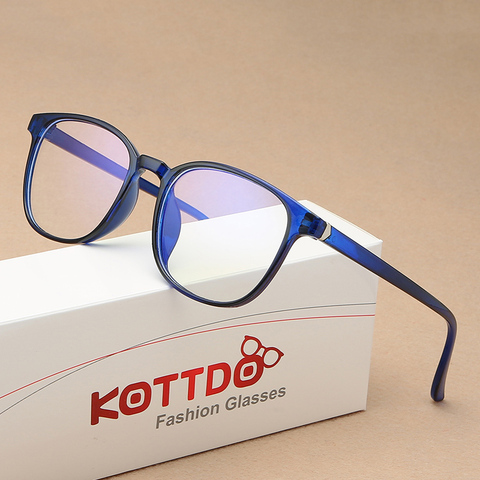 KOTTDO Retro Mens Glasses Frame Fashion Computer Eyeglasses Frame Women Anti-blue Light Transparent Clear Pink Plastic Frame ► Photo 1/6