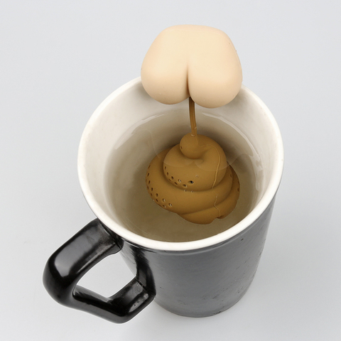 1PC Silicone Tea Filter Creative Poop Shape Coffee Filter Reusable Teapot Diffuser Strainer Tea Set Accessories ► Photo 1/6