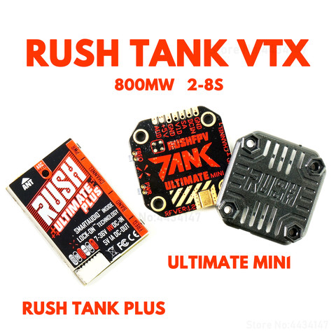 RUSH TANK Ultimate Mini/TANK PLUS VTX 5.8GHz 48CH 2-8s 800mW Video Transmitter Smart Audio AGC MIC FPV Racing Drone ► Photo 1/6