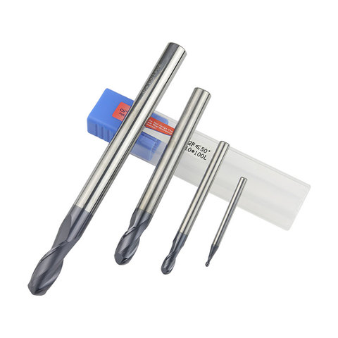 HRC50 2 Flutes Ball Nose End Mill tungsten steel Cutter CNC Router Bit Milling Tool cutting tools R0.5mm 1mm 3mm 4mm 6mm 10mm ► Photo 1/6