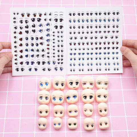 Multistyles Cute Cartoon Eyes Stickers Anime Figurine Doll Face Organ Paster Decals DIY Doll Accessories Kids Educational Toys ► Photo 1/6