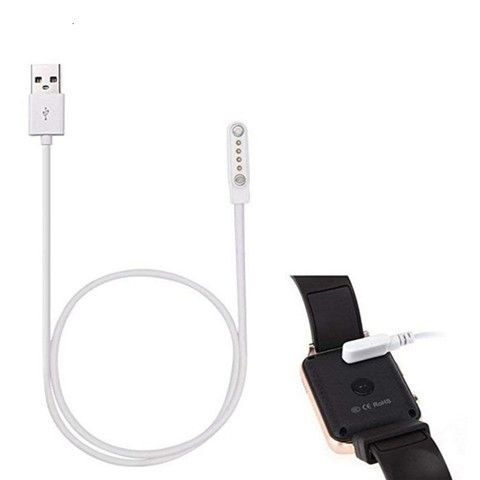 1PC Magnetic Smart Watch Charger Cable 4 Pins for KW88 KW98 KW99 GT88 GT68 Universal Smartwatch USB Charging Cable ► Photo 1/6