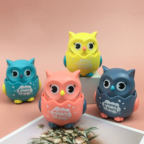 Cute Baby Rattle Toys Cartoon Owl Snails Press Back Force Inertial Slide Toy Rotatable Infant Mobile Educational Toy Kids Gift ► Photo 1/6