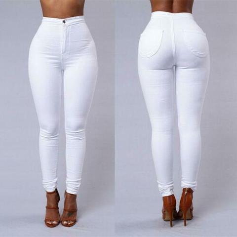 White Leggings Women Plus Size S-6XL Stretch High Waist Push Up