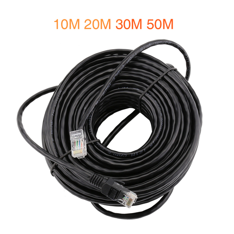 Techage 10M 20M 30M 50M for optional cat5 Ethernet Outdoor Waterproof Network Cable CCTV Network Lan Cable For System IP Cameras ► Photo 1/1