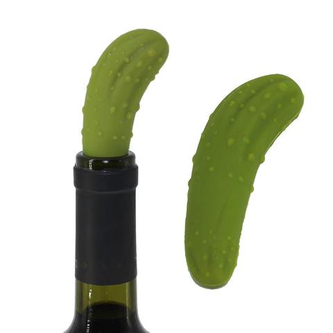 Soft Reusable Cucumber Shaped Silicone Red Wine Bottle Stopper Plug Cork Leakproof Kitchen Accessory ► Photo 1/6