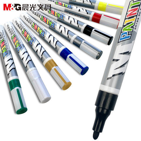 Waterproof Color Markers Pneumatic Markers Rubber Fabric Metal Paint Permanent Face Paint Marker Pen 1pcs White CD Round Toe Oil ► Photo 1/5