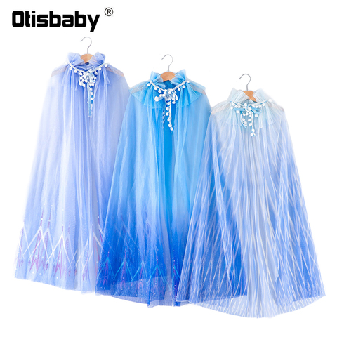 130 cm Summer Snow Queen Party Princess Cape Child Fancy Girls Anna Elsa Dress Cloak Christmas Halloween Costume Elza Dress Up ► Photo 1/6