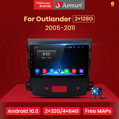 Junsun V1 Android 10.0 2G+32G 4G Car Radio Multimedia Player Navigation GPS For Mitsubishi Outlander xl 2 2005-2011 4007 no 2din ► Photo 1/6