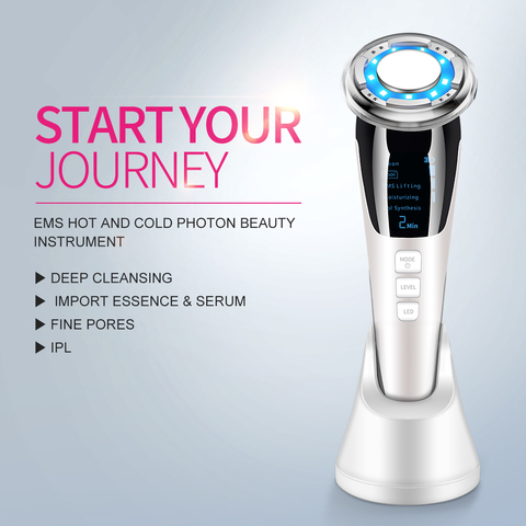 Face Photon RF Radio Frequency EMS Mesotherapy Led Light Therapy Microcurrent Ultrasonic Vibration Face Lifting Massager ► Photo 1/6