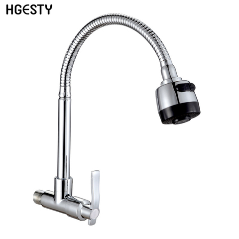 3 Types Wall Mounted Kitchen Sink Basin Faucet Single Cold Water Tap Flexible Pipe Single Handle Bathroom Balcony Laundry Faucet ► Photo 1/6