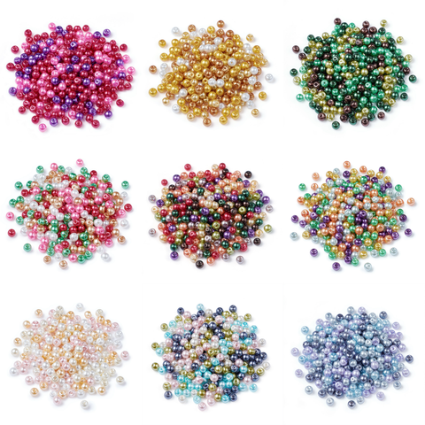 pandahall 4mm 6mm 8mm Mixed Color Pearlized Glass Pearl Beads for Jewelry Making DIY Necklaces Bracelets Earrings Hole: 1mm ► Photo 1/6