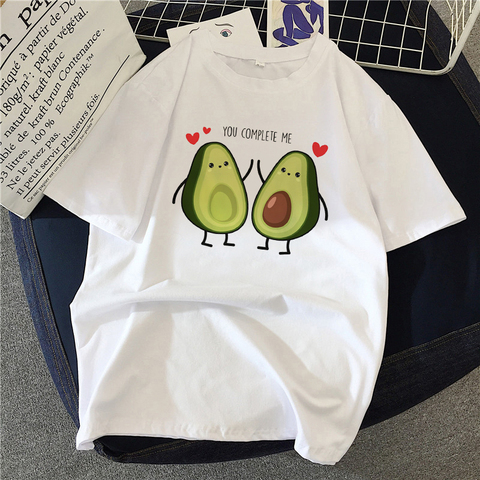 New hot sale printed kawaii cartoon T-shirt women casual graphics avocado avocado short-sleeved shirt women summer T-shirt ► Photo 1/6