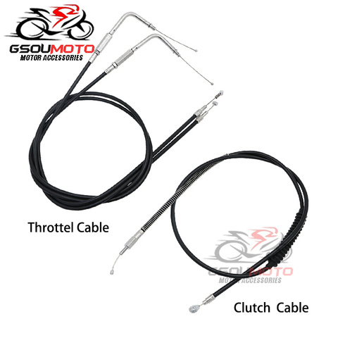 Lengthened Throttle Cable Wires Clutch Line For Harley Sportster Iron XL 883 1200 H XL883R P L C Dyna Softail Fat Boy Road King ► Photo 1/5