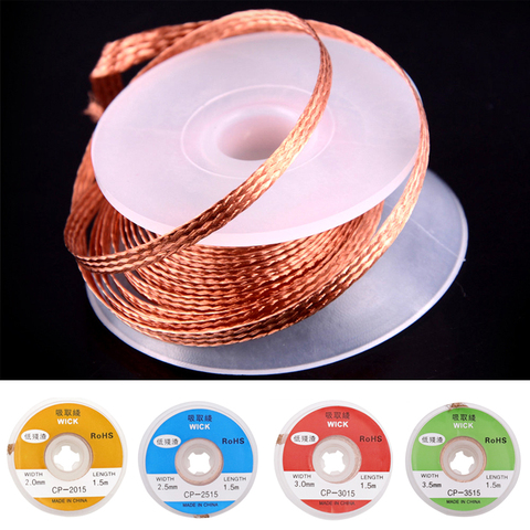 1.5/ 2/ 2.5/ 3/ 3.5MM Width Desoldering Braid Welding Solder Remover Wick Wire Lead Cord Flux BGA Repair Tool Desolder Wire 1.5M ► Photo 1/6