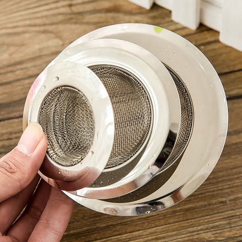 Kitchen Sink Strainer Stainless Steel Basket Filter Trap, Mesh / Hole Metal Sink Strainer Large Wide Rim 7cm/ 9cm/ 11cm Diameter ► Photo 1/4