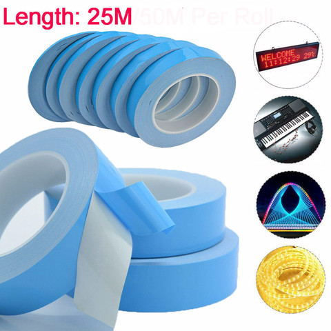 1 Roll 3/5/8/10/12/15/18/20mm Width Double Sided Tape Chip Heat Thermal Conductive Adhesive Tape for PCB CPU Heat Sink Radiating ► Photo 1/6