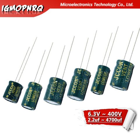 10V 16V 25V 35V 50V 400V High Frequency Low ESR Aluminum Capacitor 100UF 220UF 330UF 470UF 680UF 1000UF 1500UF 2200UF 3300UF ► Photo 1/6