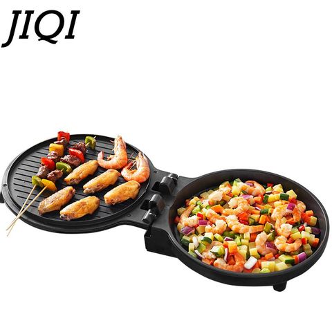 JIQI Household Electric Skillet Crepe Pancake Maker 220V Double Side Heating Automatic Pizza making Machine BBQ Tool Frying Pan ► Photo 1/5