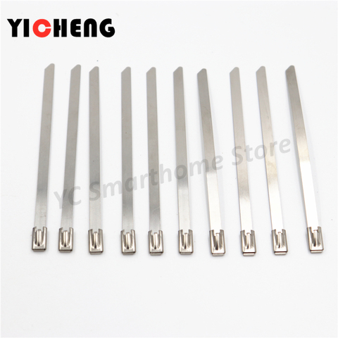 10Pcs steel cable tie 4.6MM self-locking cable tie metal  tie 201/304/316 stainless steel material outdoor oxidation resistance ► Photo 1/3