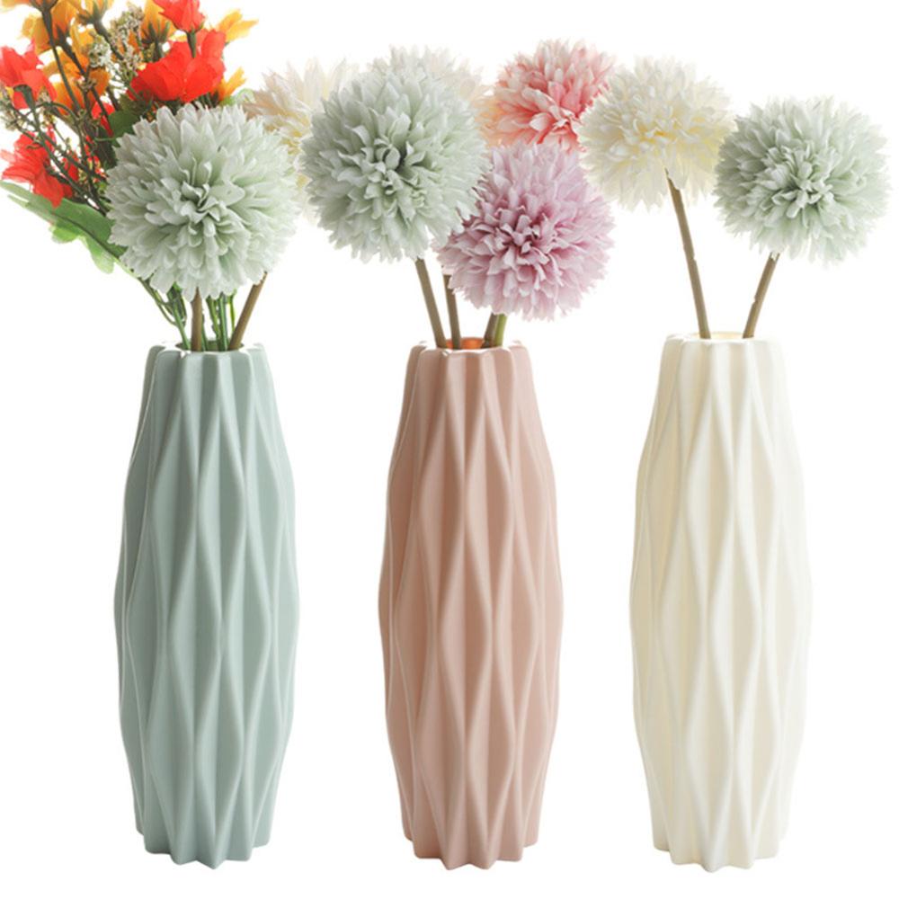 Flower Vase Decoration Home Plastic Vase White Imitation Ceramic Flower PotUTHV 