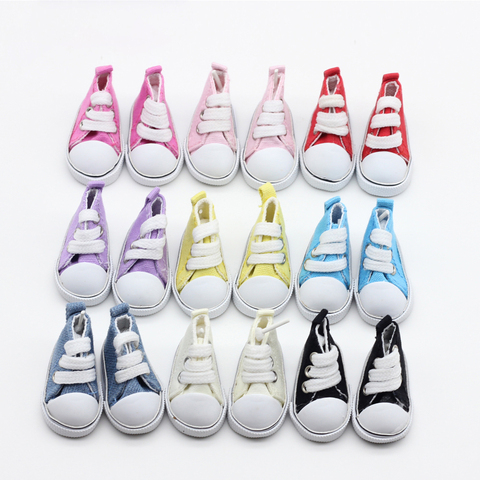 Assorted 5cm Canvas Shoes For BJD Doll Fashion Mini Toy Shoes Sneaker Bjd Doll Shoes for Russian America Dolls Accessories ► Photo 1/3