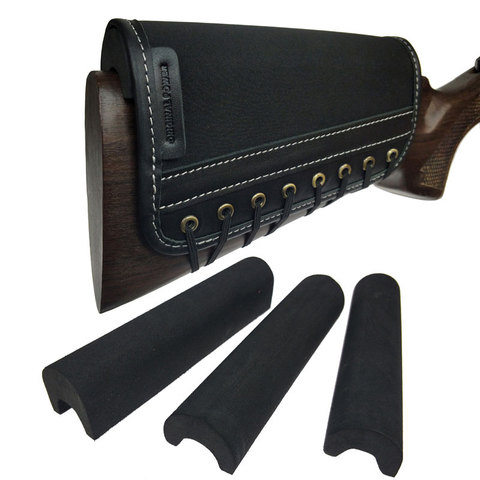 Leather Rifle Cheek Rest Riser Pad Tactical Shotgun Buttstock With 3pcs Adjustable EVA Foam For Shooting Hunting Gun Accessories ► Photo 1/6