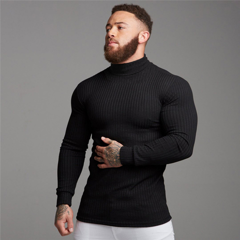 Autumn Winter Fashion Turtleneck Mens Thin Sweaters Casual Roll Neck Solid Warm Slim Fit Sweaters Men Turtleneck Pullover Male ► Photo 1/6