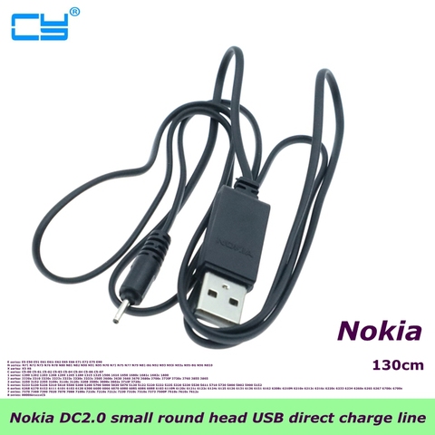 1.3m Outer diameter 2mm USB Charger Cable of Small Pin USB Charger Lead Cord to USB Cable For Nokia 7360 N71 6288 E72 High Speed ► Photo 1/5