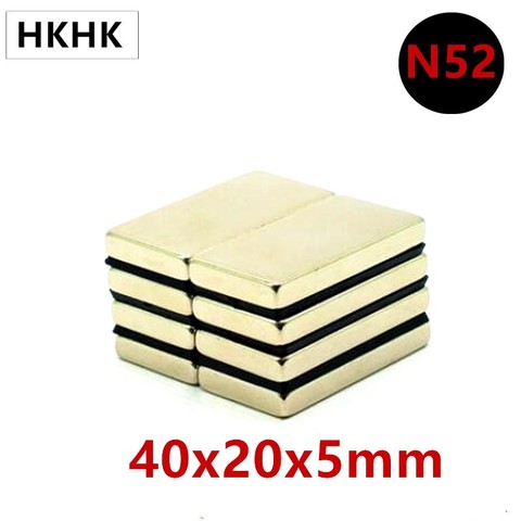 5-20PCS N52 40x20x5 mm Super Strong Sheet Rare Earth Magnet Thickness 5mm Block Rectangular Neodymium Magnets 40mm x 20mm x 5mm ► Photo 1/6