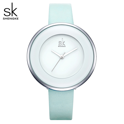 Shengke Brand Women Luxury Watches Female White Leather Wristwatch Mixmatch Dress Quartz Clock Ultra Thin Relogio Feminino 2022 ► Photo 1/6