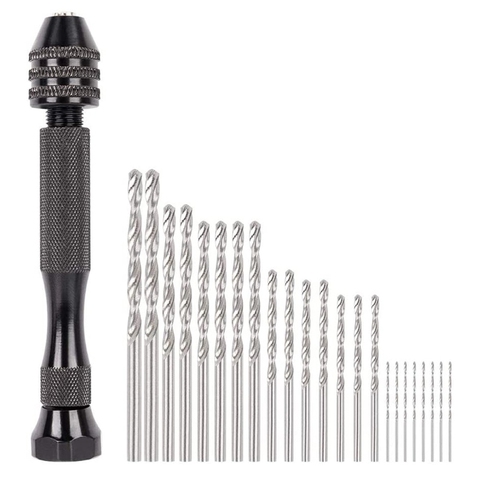 26Pcs Hand Drill Bits Set Pin Vise Woodworking Hand Mini Drill for Model Resin Jewelry Hole Maker Puncher Jewelry Tools ► Photo 1/6
