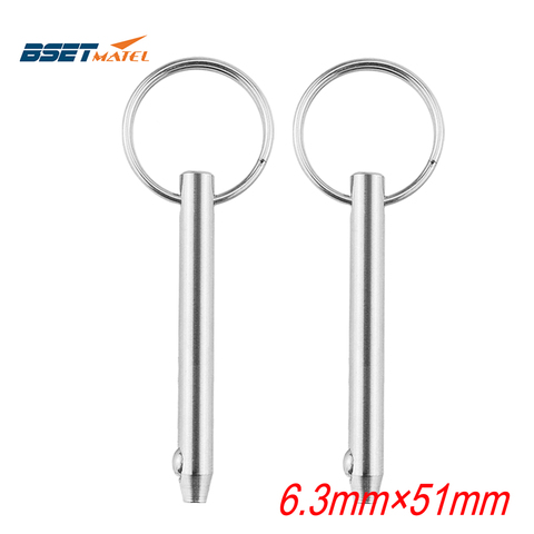 2PCS 6.3*51mm BSET MATEL Marine Grade 1/4 inch Quick Release Ball Pin for Boat Bimini Top Deck Hinge Marine Stainless Steel 316 ► Photo 1/6