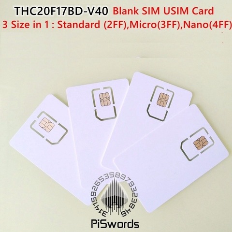 THC20F17BD-V40 chip Writable Programable Blank SIM Card  Nano micro SIM Card with micro nano size FF 3FF 4FF 3 IN 1 ► Photo 1/1