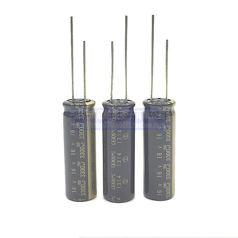 10PCS NEW ELNA RW2 16v3300uf 10x30MM 3300uf 16v audio electrolytic capacitor PRONEER 3300uF/16V black gold ► Photo 1/3