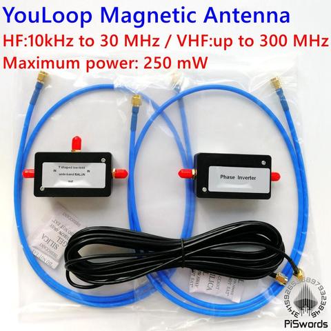 YouLoop Magnetic Antenna 250mW Portable Passive Magnetic Loop Antenna with Low Loss Broadband BALUN for HF and VHF ► Photo 1/4