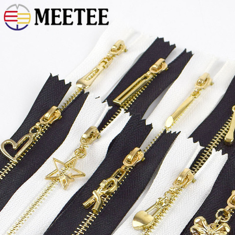 Meetee 10/20pcs 20/30cm 3# Metal Zipper Close-End Auto Lock Zip Puller Head Decor DIY Bag Purse Garment Sewing Tailor Accessory ► Photo 1/6