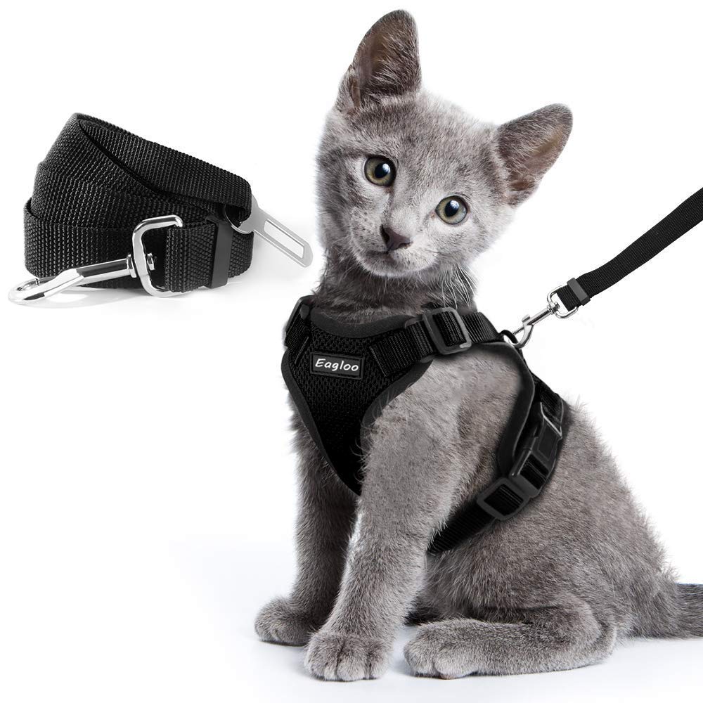 seayellow,S Escape Proof Cat Harness and Leash for Walking Adjustable Soft Mesh Pet Vest with Lead for Kitten Puppy Rabbit 