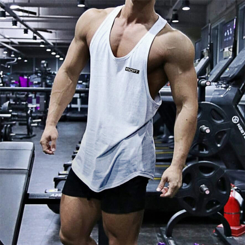 Muscle Guys New Mesh Men's Tank Top Casual Sports Workout Man Singlets Gym Fitness Clothing Bodybuilding Sleeveless Vest ► Photo 1/6