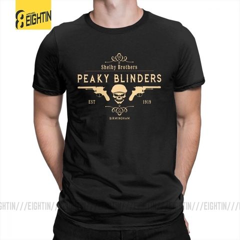 Peaky Blinders T Shirt Shelby Brothers Novelty Round Neck Short Sleeve Tees Mens White T-Shirts 100% Cotton Awesome Clothing ► Photo 1/6
